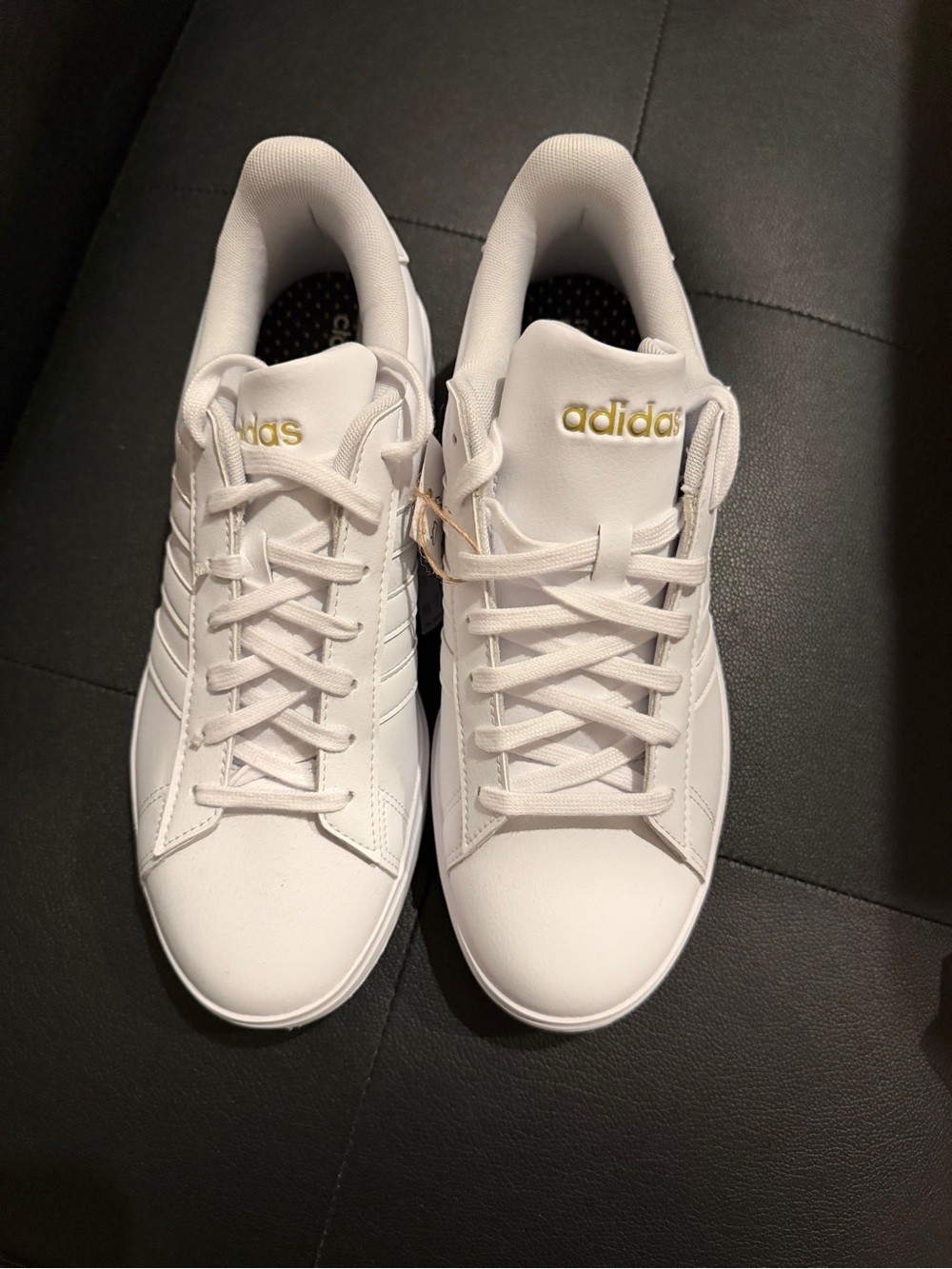 adidas Women’s White Sneakers with Gold Logo
